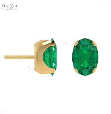 Get a wide range of Natural Emerald Stud Earrings at Chordia Jewels