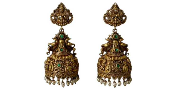 Elegant Mira Earrings to complete your bridal lehenga look