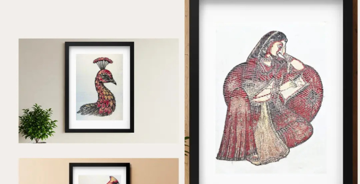 Goddess Lakshmi Wall Frame – Elegant Indian Home Decor