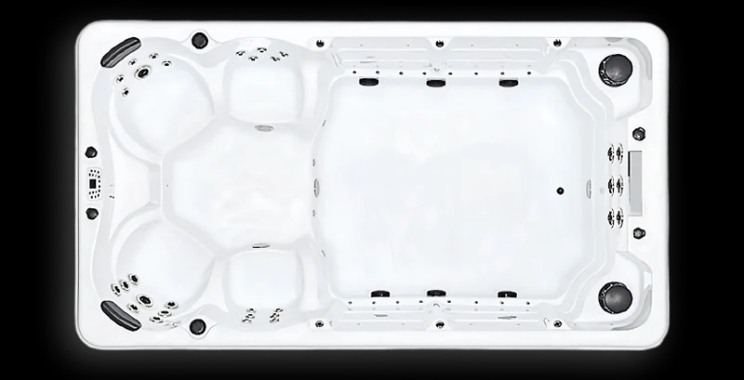 Experience bespoke wellness with a split‑zone swim spa for personalised hydrotherapy